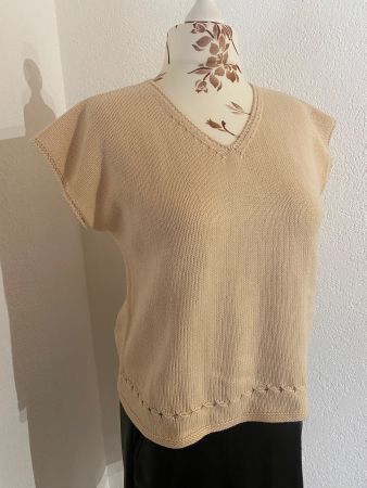Pull tricot en coton fait main taille L