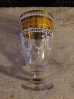Antikes Kelchglas mit Goldrand und Dekor - Top Zustand!