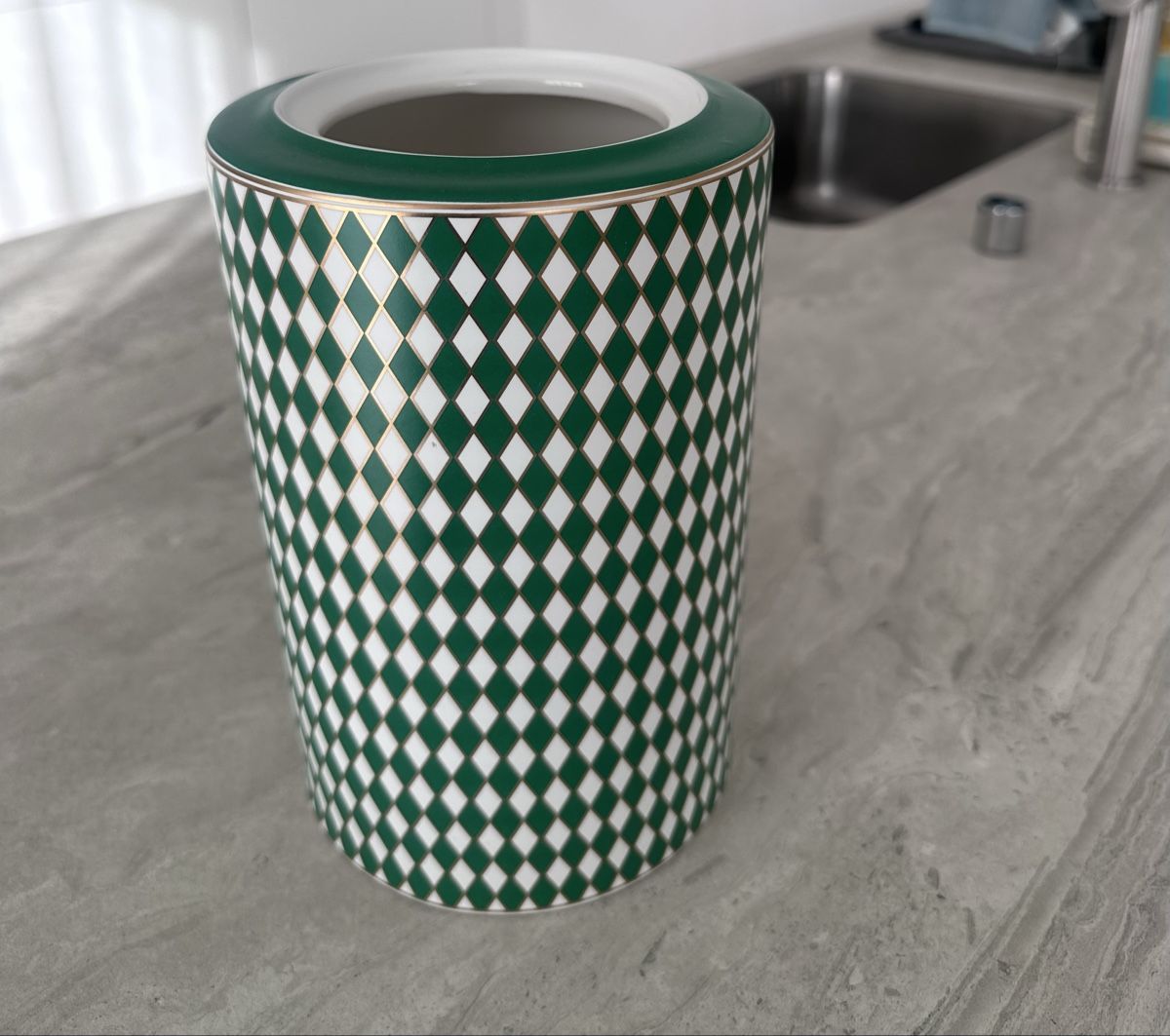 Vasi & Recipienti: Polspotten vase green white diamond pattern – Nuovo (secondo la descrizione) da Rüschlikon venduto da juz_2t2j 3