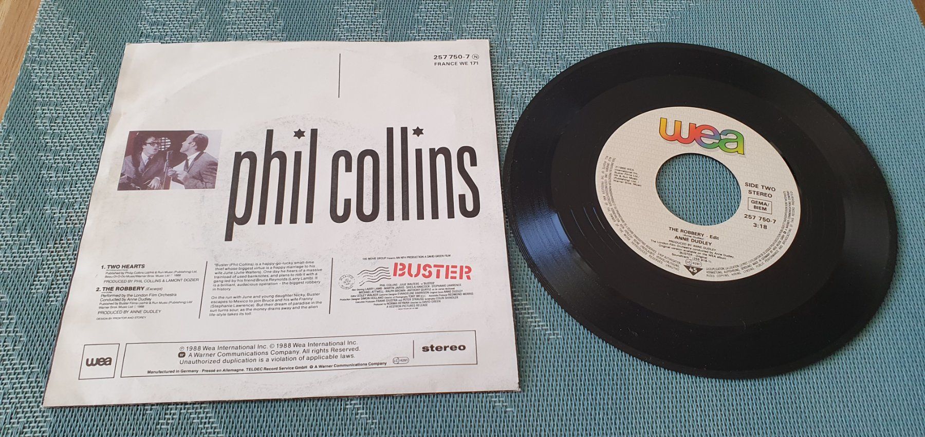 Dischi in vinile: PHIL COLLINS, Two Hearts, 7"Single, TOP! – Usato da Kreuzlingen venduto da Cdschlumpf 1