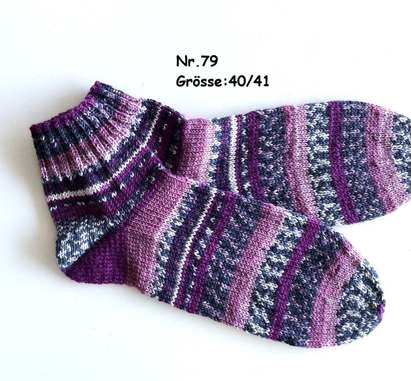 Chaussettes: Sneaker - Socken handgestrickt  Gr.40/41  Nr.79 – Neuf avec emballage d'origine à Täuffelen par wollness