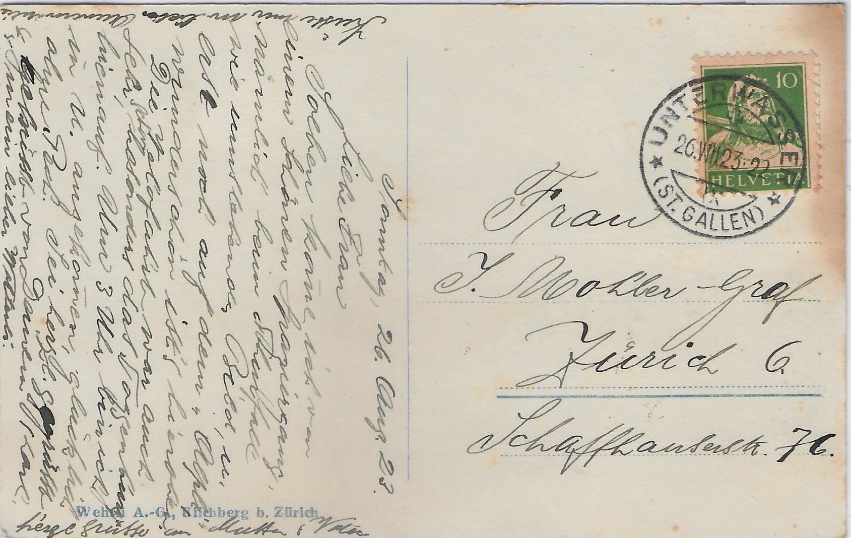 Cartoline postali: Der Thurfall bei Unterwasser – Usato da Ettingen venduto da Kartenplanet 1