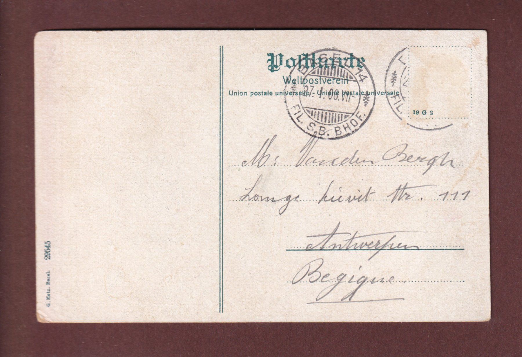 Cartoline postali: BASEL - Strassburger Denkmal - 1906 – Usato da Pully venduto da nicecards-shop 1