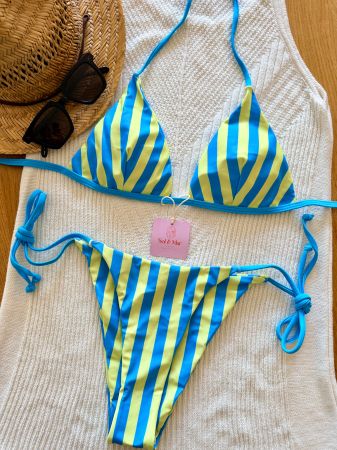 Sexy Streifen Bikini Set – Gratis Versand - M