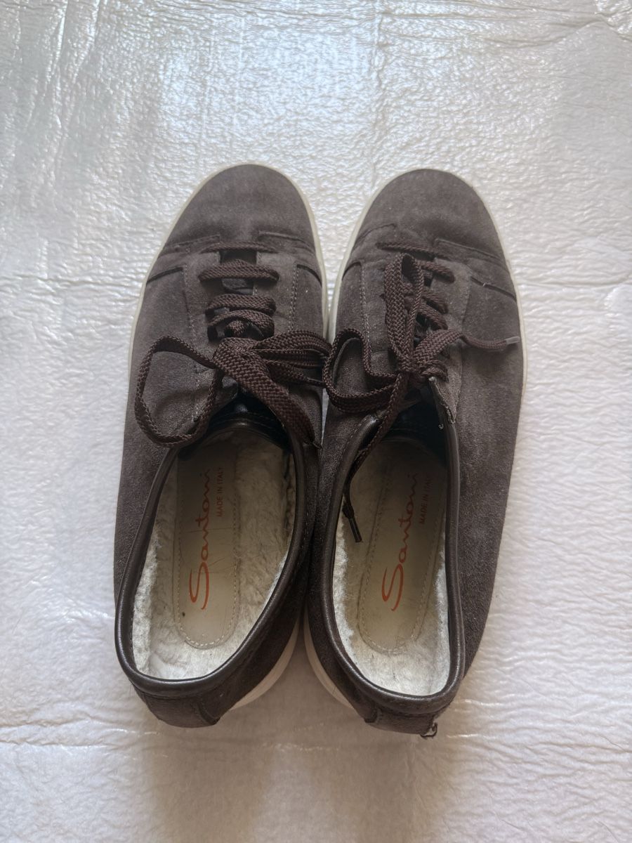 Santoni Scarpe da uomo: Baskets homme cuir marron taille 43 état d'usage – Usato da Neuchâtel venduto da elo_t7z9 1
