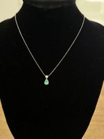 N0033.389-Halskette aus 18k Weissgold mit Diamant u. Smaragd