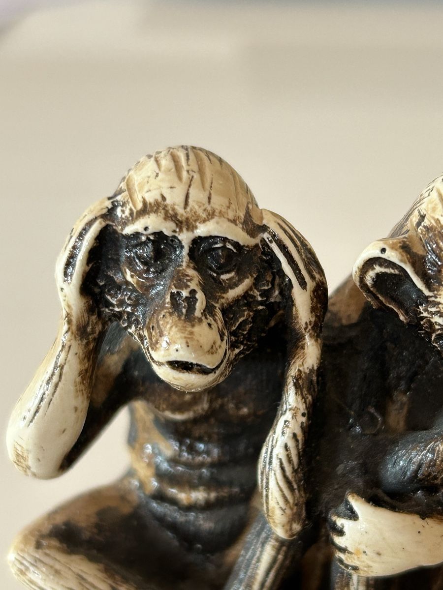 Statuette: 3 Affen - 3 singes - 3 scimmiette – Usato da Trélex venduto da Sonvic 4