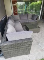 Gartenlounge Set Polyrattan mit Tisch/Gartenbox und Kissen