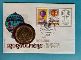 ISLE OF MAN - Numisbrief 21.11.1983 - Crown 1983 Mongolfière
