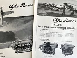 Alfa Roméo Flugzeuge - 2 alte Werbungen / Réclames 1951/52