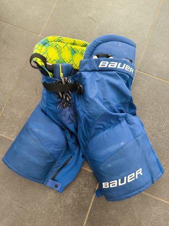 Eishockey Hose Bauer JR L ThermoMax blau gut erhalten