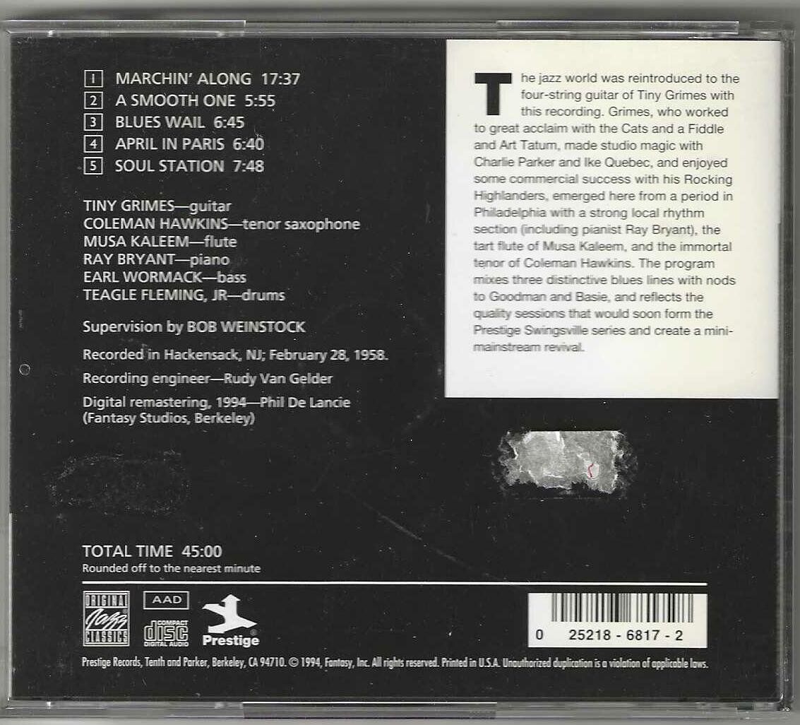 CDs: Tiny Grimes & Coleman Hawkins - Blues Groove – Gebraucht aus Genève von CDLPBookS 1