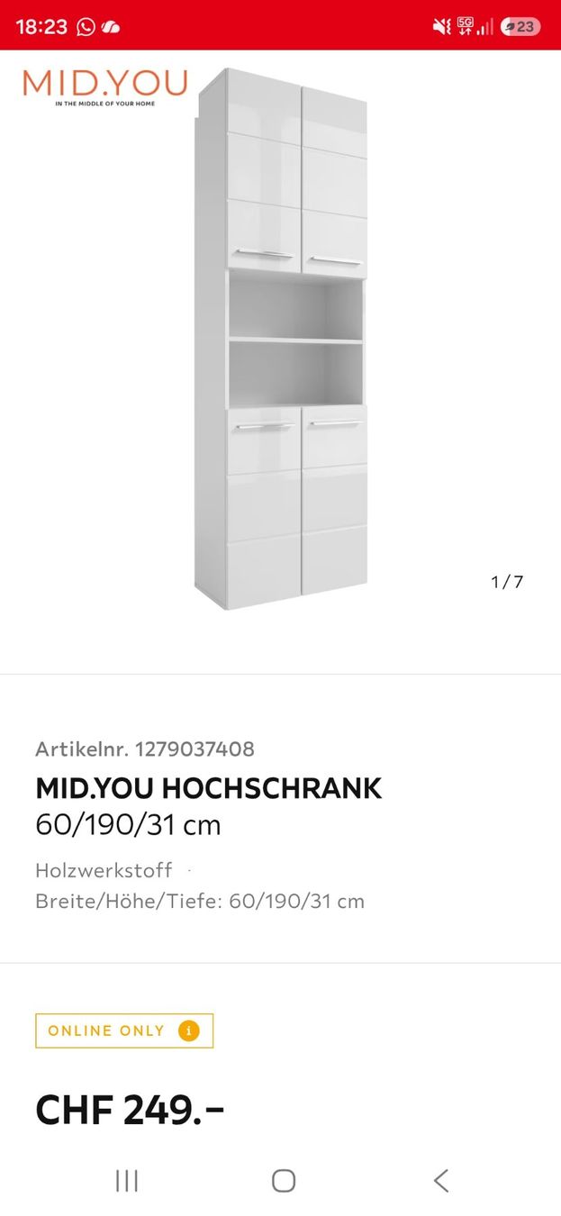 Armadi: Badzimmer Hochschrank – Nuovo (secondo la descrizione) da Baar venduto da gur_sq5c