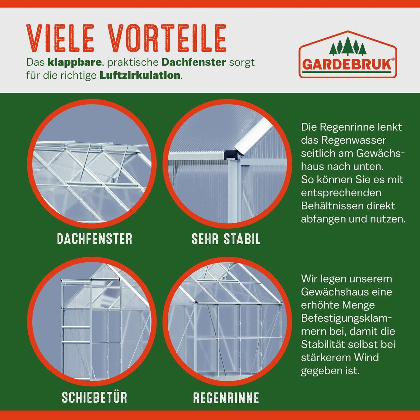 Gartenhäuser & Gewächshäuser: Gardebruk Gewächshaus 250x190x195cm – Neu und originalverpackt aus Bottighofen von zaap 4