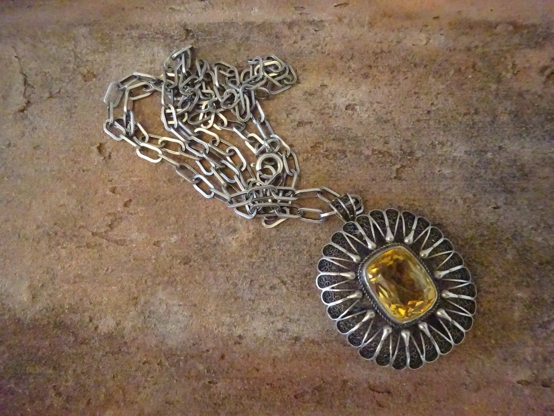 Catenine: Kette Madeira-Citrin / 800 Silber – Usato da Esslingen venduto da FetteSchnecke 6