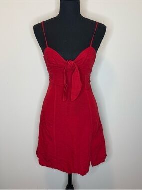 NEW - ZARA Red Dress in Linen Style NP: 79.-