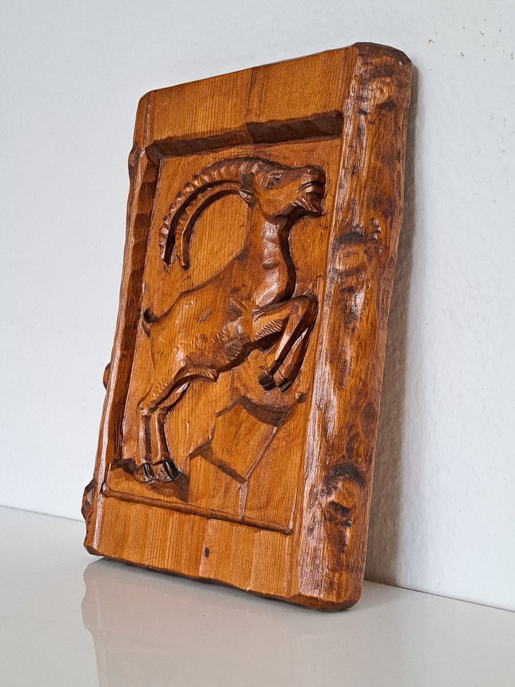 Skulpturen & Statuen: Steinbock Alte Holzschnitzerei 3D Wandbild – Gebraucht aus Birsfelden von oleros 4