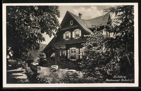 Cartoline postali: AK Seelisberg, Restaurant Bahnhof – Usato da Berlin venduto da bartko-reher