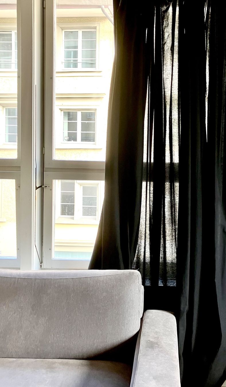 Vorhänge: Vorhangstoff weiss und schwarz 100% Baumwolle. – Gebraucht aus Schaffhausen von NinaRicardo 5