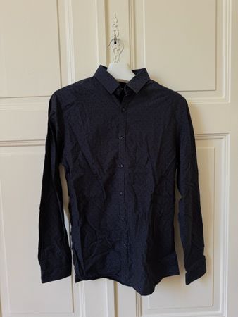 Herren Hemd Petrifun dunkelblau gemustert Grösse 39