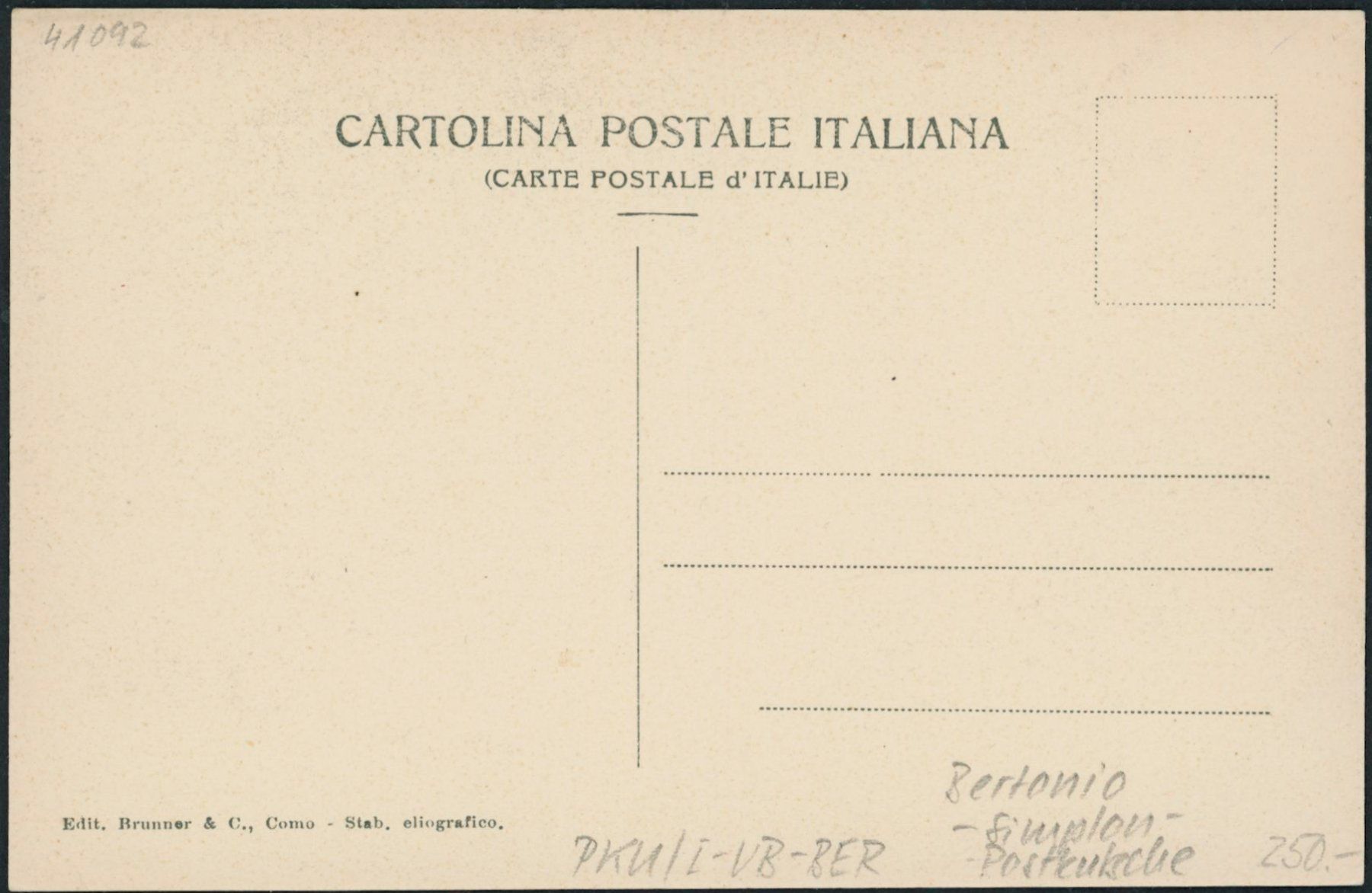 Cartoline postali: I VB Bertonio - Postkutsche - Simplon Pass – Nuovo (secondo la descrizione) da Schindellegi venduto da leecollect 1