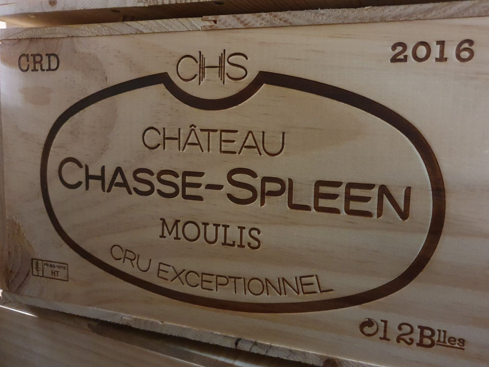 Château Phélan Ségur Vino: Château Chasse-Spleen 2016 OHK – Nuovo e nell'imballaggio originale da Bubendorf venduto da LupoZuversicht