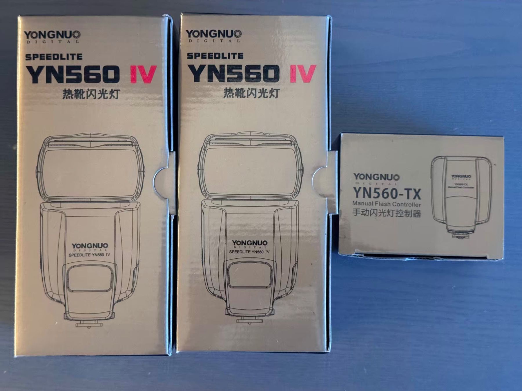 Yongnuo Flash: 2 Yongnuo YN560 IV Blitzgeräte Set mit Controller in OVP – Nuovo (secondo la descrizione) da Zürich venduto da istvanfarkas 7