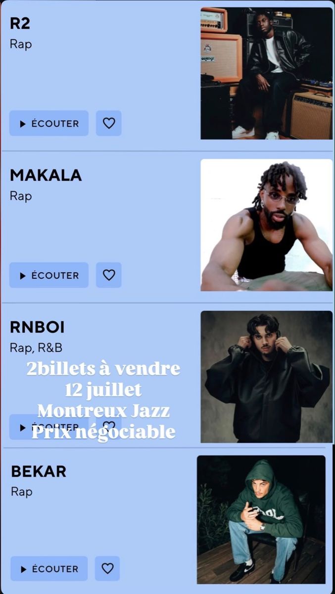 Tickets: 2 billets soirée Rap jazz festival – Neu und originalverpackt aus Blonay von Licorne31