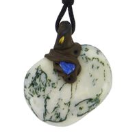 Baumachat Steinanhänger mit zusätzlichem Lapislazuli