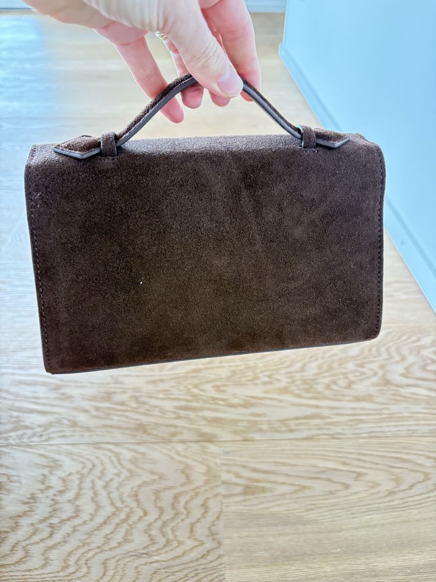Borse da donna: Savette simmetry pochette in brown suede – Nuovo (secondo la descrizione) da St. Gallen venduto da ott_f827 1