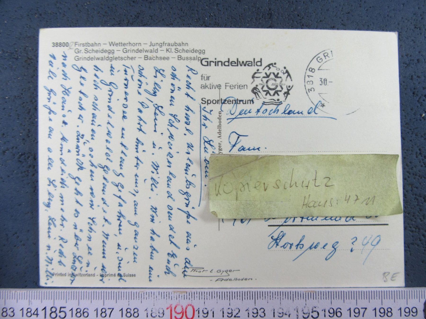 Cartoline postali: GRINDELWALD BE AK – Usato da Ettingen venduto da Hausi4711 1