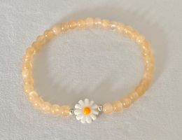 Edelstein Armband Citrin Muschel/Perlmutt Blume a.Mass