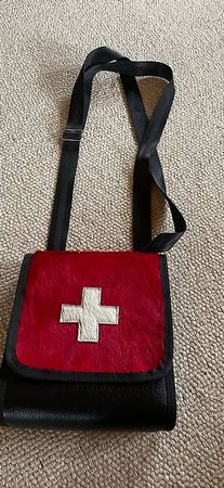 MAGO Ledertasche mit Kuhfell und Schweizerkreuz, Top Zust...