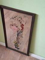 Vintage Wandspiegel mit Siebdruck aus den 70er Jahren, 65x34