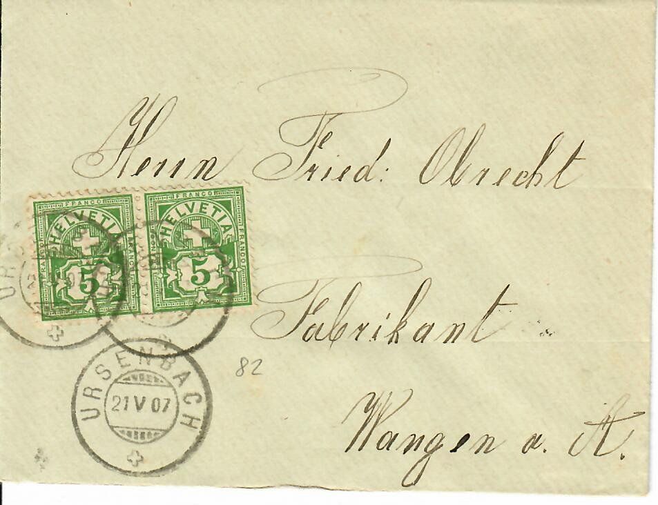 Tutti i francobolli: Kleinbrief, Ursenbach 1907 – Usato da Hochdorf venduto da Ziegel-16