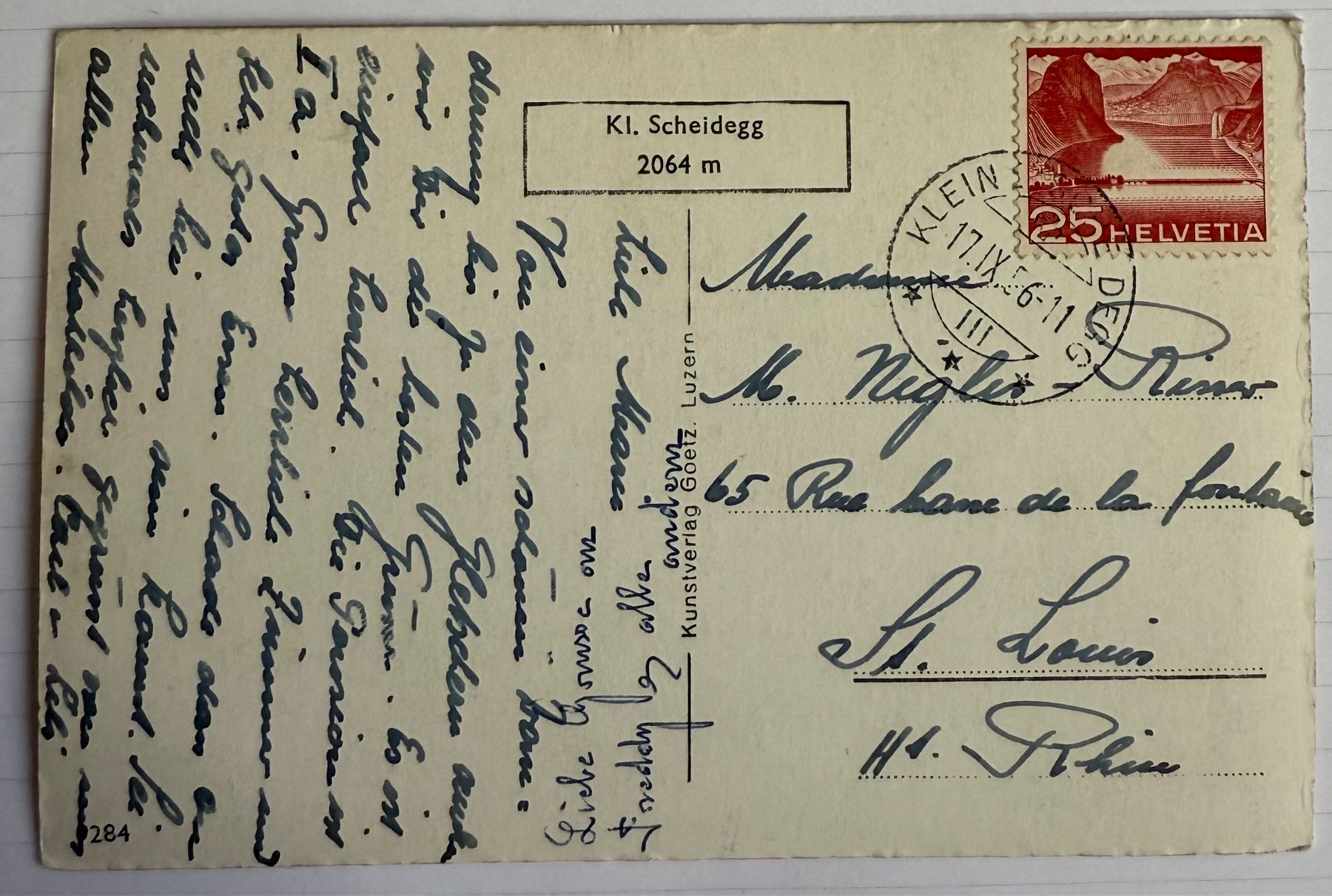 Cartoline postali: Jungfraujoch mit plateau & Sphinx 1956 – Usato da Lutry venduto da Ediego 2