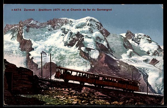 Cartoline postali: Zermatt, Breithorn et Chemin de fer du G – Usato da Berlin venduto da bartko-reher
