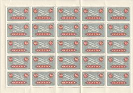 CH  Briefmarke Bogen mit 25 Flieger Marken Z Nr.F 9