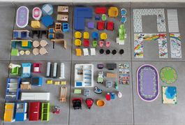 Playmobil Möbel und Einrichtung mit 3 leuchtenden Stehlampen