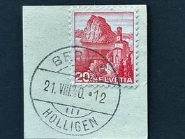 🐾 Bern Holligen 1940 auf besonderer Briefmarke antik 👍