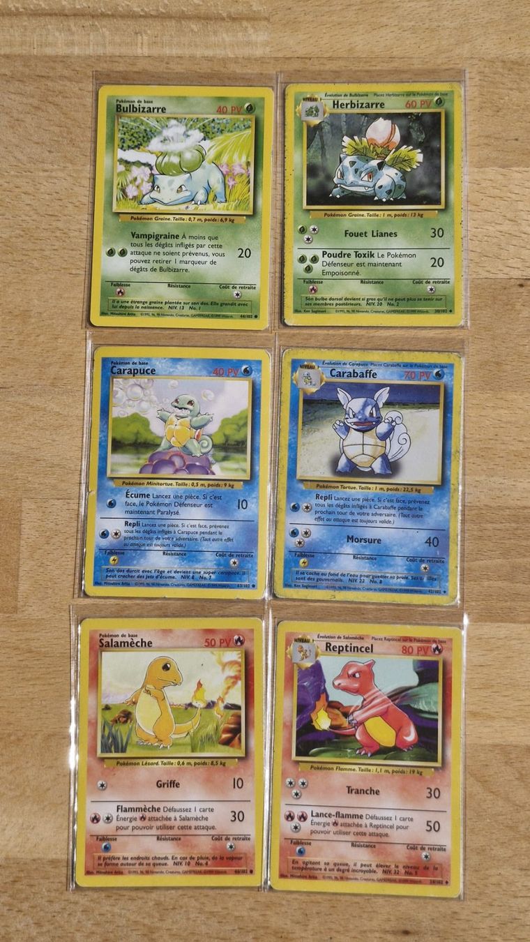 Pokémon Carte collezionabili: Lot 6 cartes Pokémon Starters Set de Base – Usato da Gland venduto da dam_2s6q 1