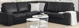 Elegante schwarze Ledercouch L-Form original Preis 2198,-CH