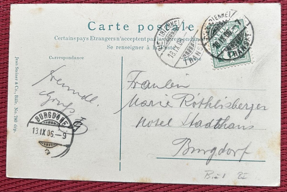 Cartoline postali: AK Biel Bienne 1906 – Usato da Horw venduto da Tellbub 1