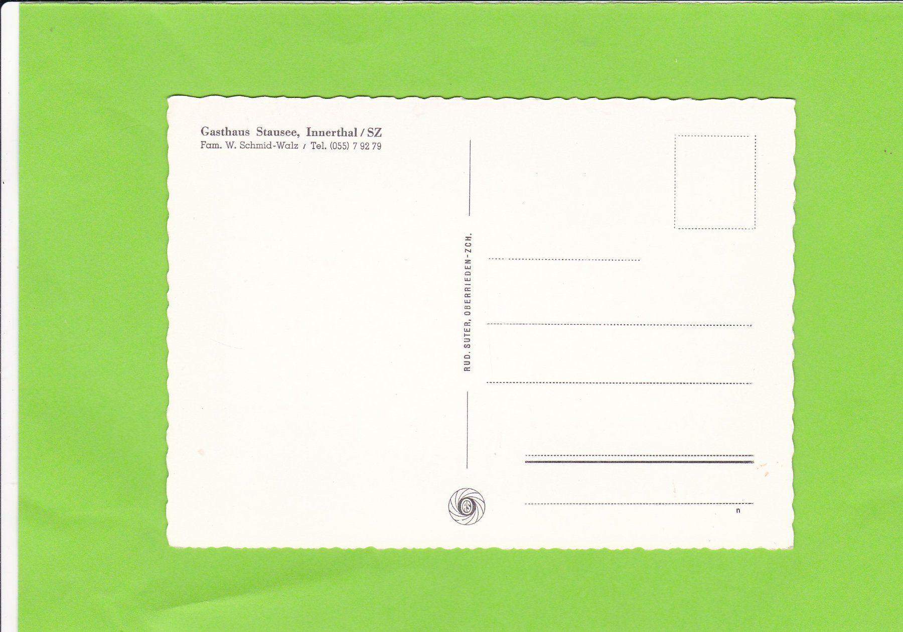 Cartoline postali: Gasthaus Stausee, Innerthal SZ – Usato da St. Peterzell venduto da neckertal 1