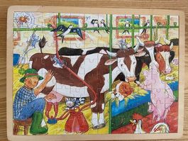 Auf dem Bauernhof - GOKI Puzzle - 96 teilig - 37 x 27 cm