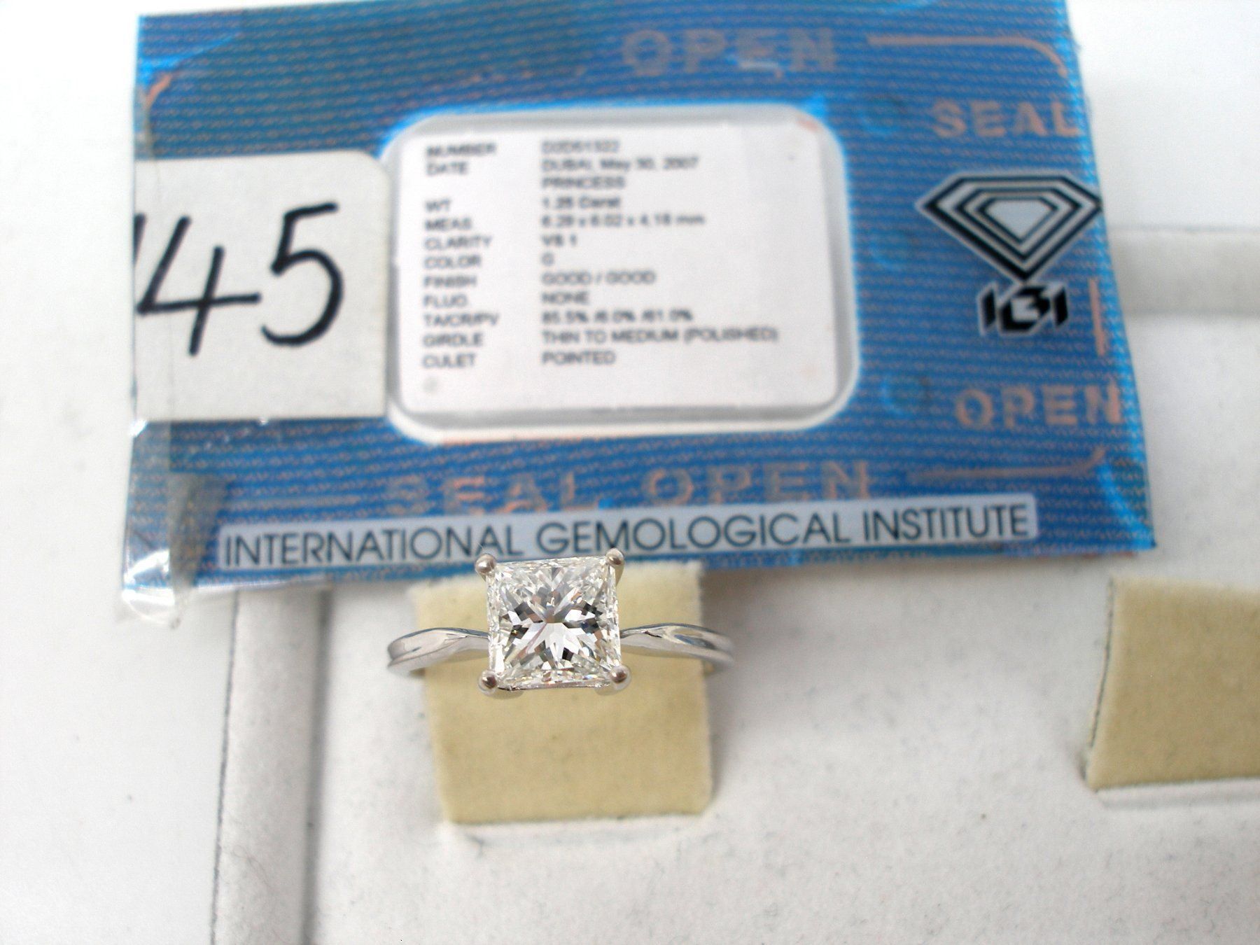 Ringe: 0.750 WG 1.25 CT SOLITAIRE PRINCESS – Neu und originalverpackt aus Zürich von SWISSTIMEARTS-AG 3