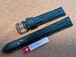 16mm Uhrenarmband Kaufmann, Leder, Haifisch,  Uhrenband