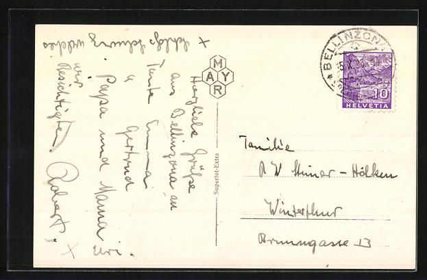 Cartoline postali: Bellinzona, Bellinzona e castelli verso  – Usato da Berlin venduto da bartko-reher 1