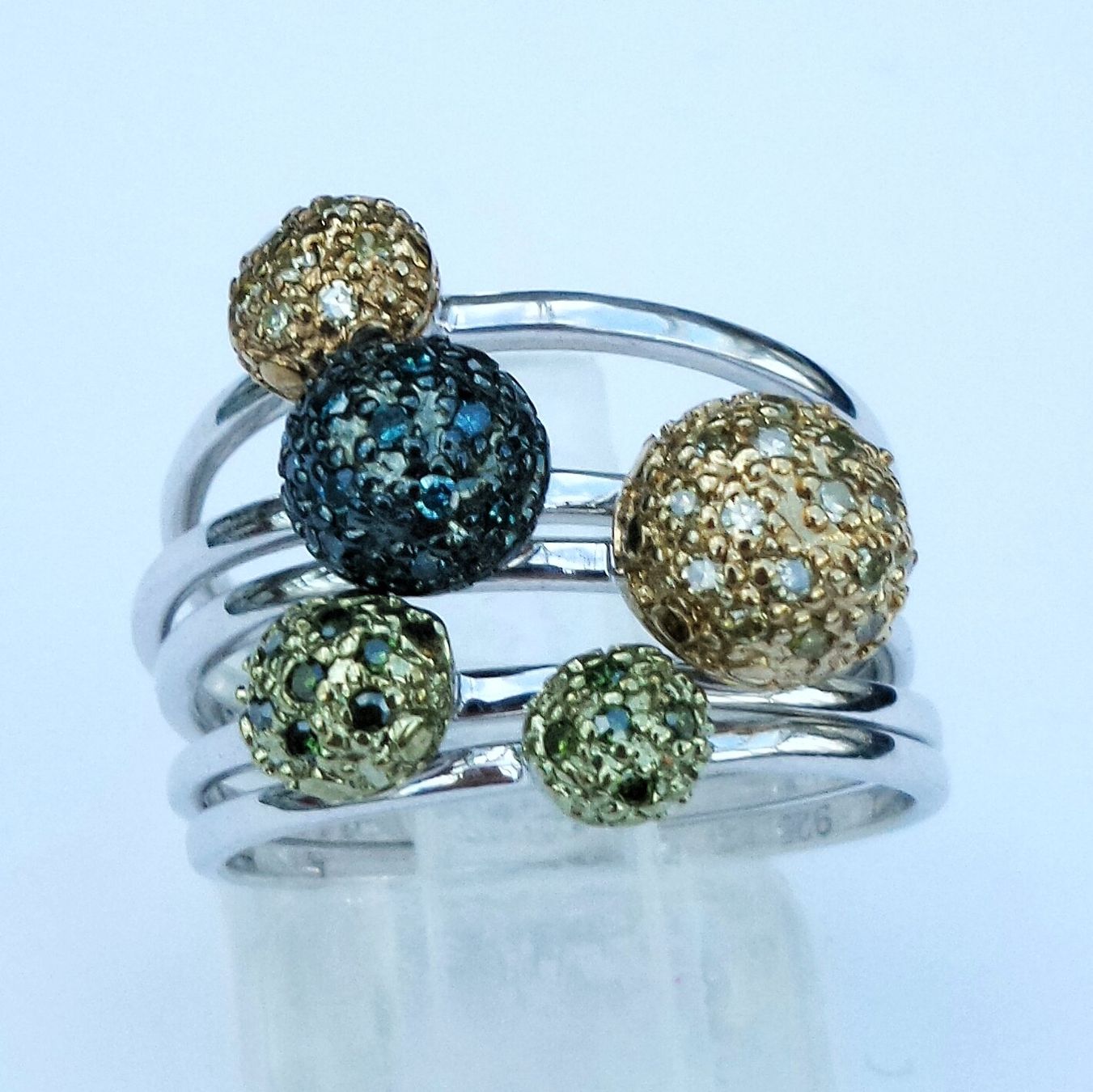 Bagues: Ring Set mit Farb-Diamanten neu – Neuf (Voir description) à Zürich par Bieter04 4