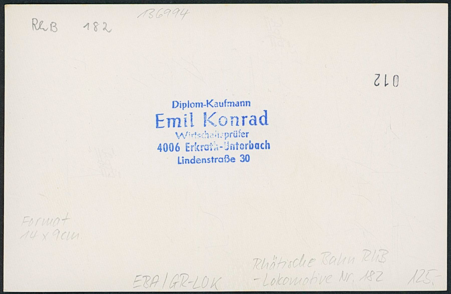 Cartoline postali: GR Rhätische Bahn RhB - Lokomotive - 182 – Nuovo (secondo la descrizione) da Schindellegi venduto da leecollect 1